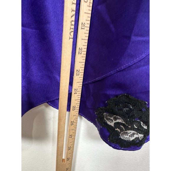 Vintage Victoria's Secret Small Nightgown Slip Purple Black Lace Sexy Polyester - Picture 11 of 12